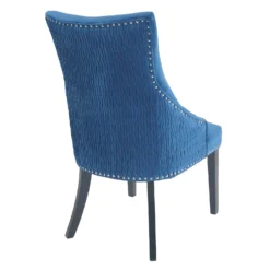 Annabelle Pleated Back Velvet Dining Chairs - Set Of 2 - Navy -Curver Shop 13223766 1334926477047184