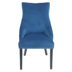 Annabelle Pleated Back Velvet Dining Chairs - Set Of 2 - Navy -Curver Shop 13223766 2144926476902767