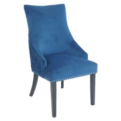 Annabelle Pleated Back Velvet Dining Chairs - Set Of 2 - Navy -Curver Shop 13223766 6354926476878617