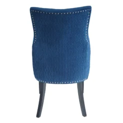 Annabelle Pleated Back Velvet Dining Chairs - Set Of 2 - Navy -Curver Shop 13223766 8924926477070695