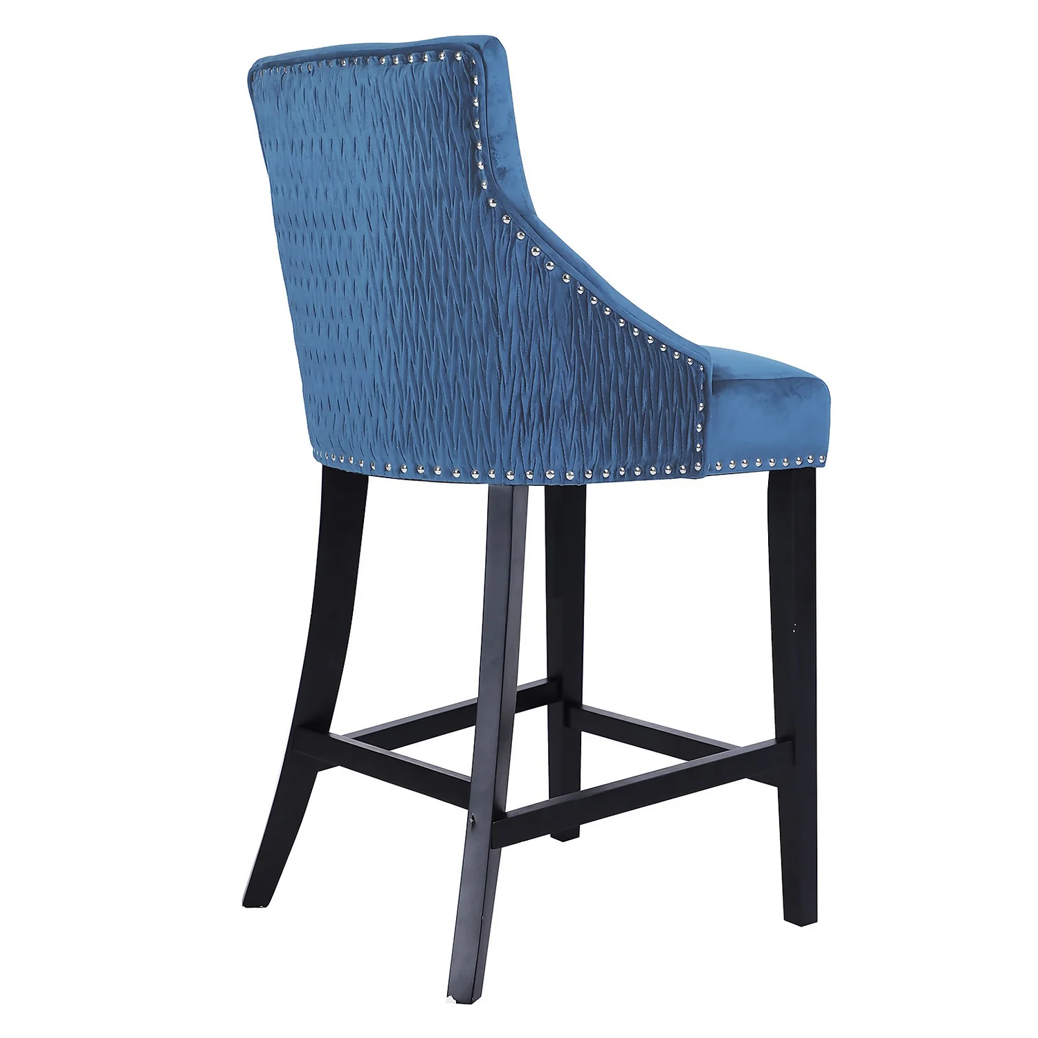Annabelle Velvet Bar Stool - Navy 4 Annabelle Velvet Bar Stool - Navy - Image 4