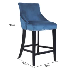 Annabelle Velvet Bar Stool - Navy 11 Annabelle Velvet Bar Stool - Navy -Curver Shop 13223768 1374927306678845
