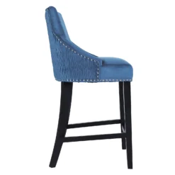 Annabelle Velvet Bar Stool - Navy 8 Annabelle Velvet Bar Stool - Navy -Curver Shop 13223768 8544927306609227