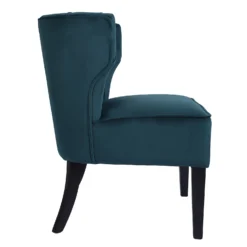 Sadie Velvet Accent Chair - Aegean Blue -Curver Shop 13223769 2094958840644425