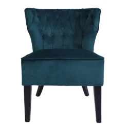 Sadie Velvet Accent Chair - Aegean Blue -Curver Shop 13223769 3614958840618067