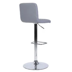 Chet Height Adjustable Faux Leather Bar Stool - Grey -Curver Shop 13223770 2014927306587285