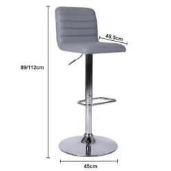 Chet Height Adjustable Faux Leather Bar Stool - Grey -Curver Shop 13223770 2014927306672266