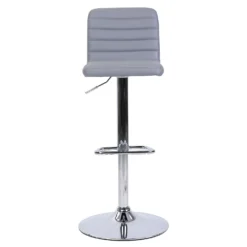 Chet Height Adjustable Faux Leather Bar Stool - Grey -Curver Shop 13223770 6764927306512213