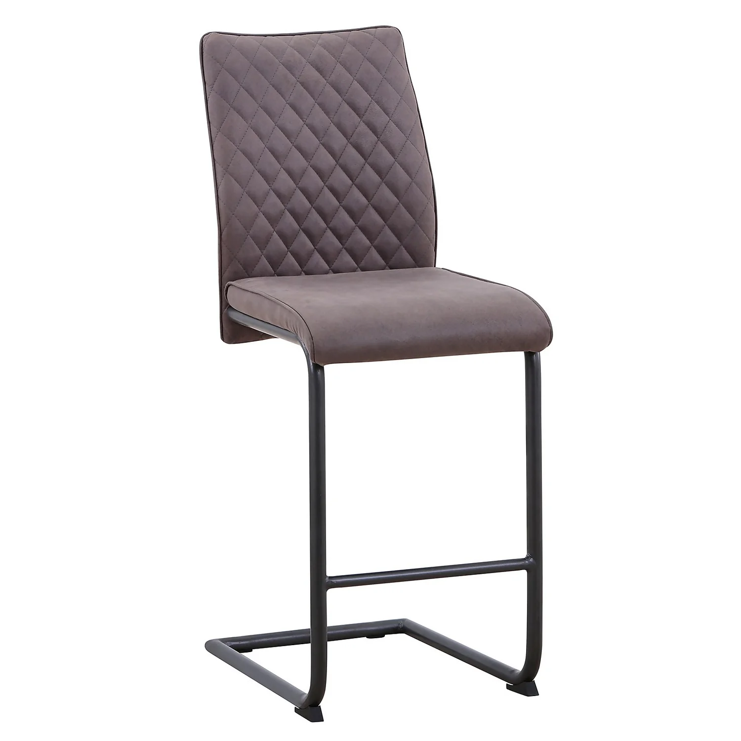 Skelby Faux Leather Bar Stool - Elephant Grey 1 Skelby Faux Leather Bar Stool - Elephant Grey