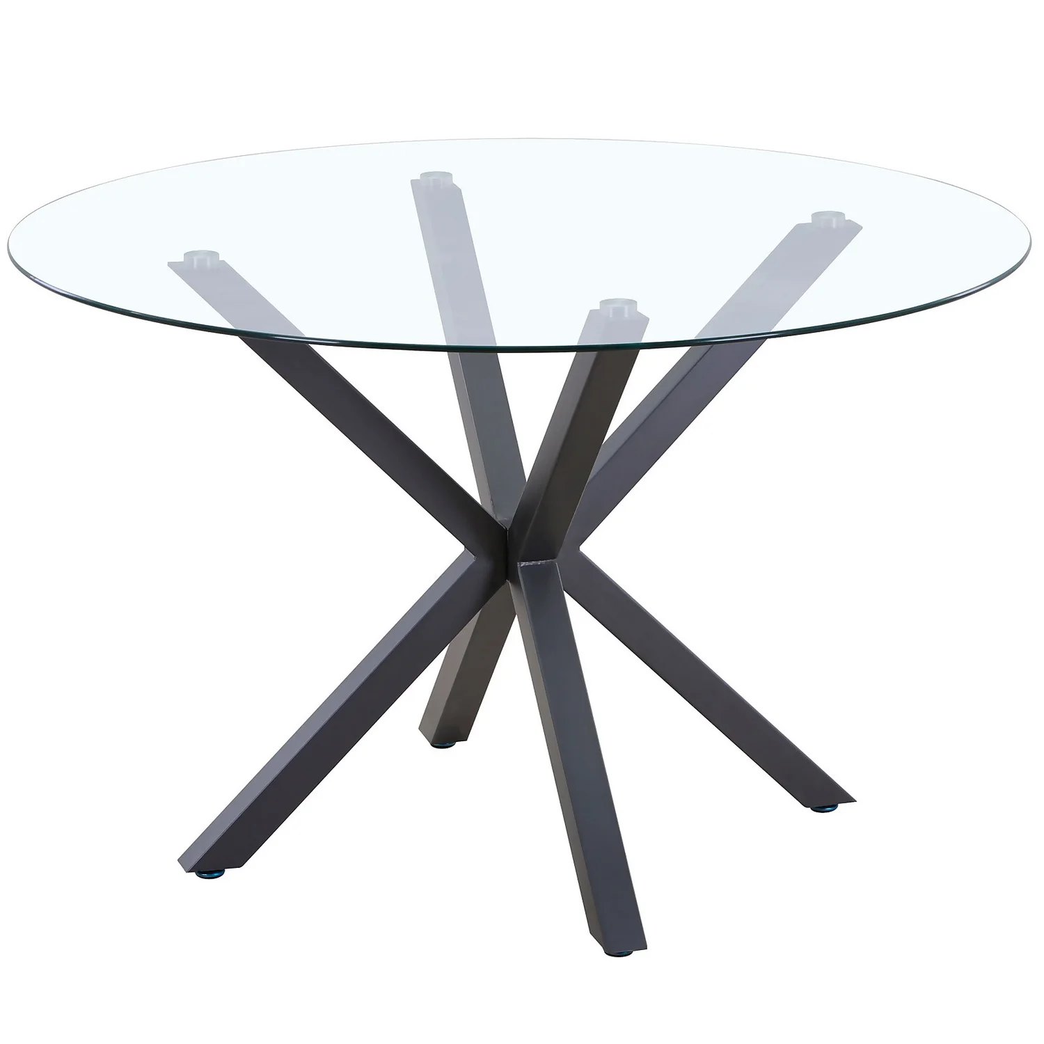 Ludlow Round Glass Dining Table - Charcoal 1 Ludlow Round Glass Dining Table - Charcoal