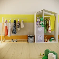 Kids A-Frame Clothes Rail - Natural & White 9 Kids A-Frame Clothes Rail - Natural & White -Curver Shop 13277679 1074929069107268