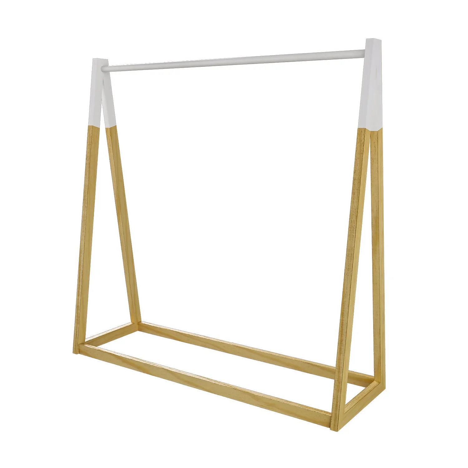 Kids A-Frame Clothes Rail - Natural & White 1 Kids A-Frame Clothes Rail - Natural & White