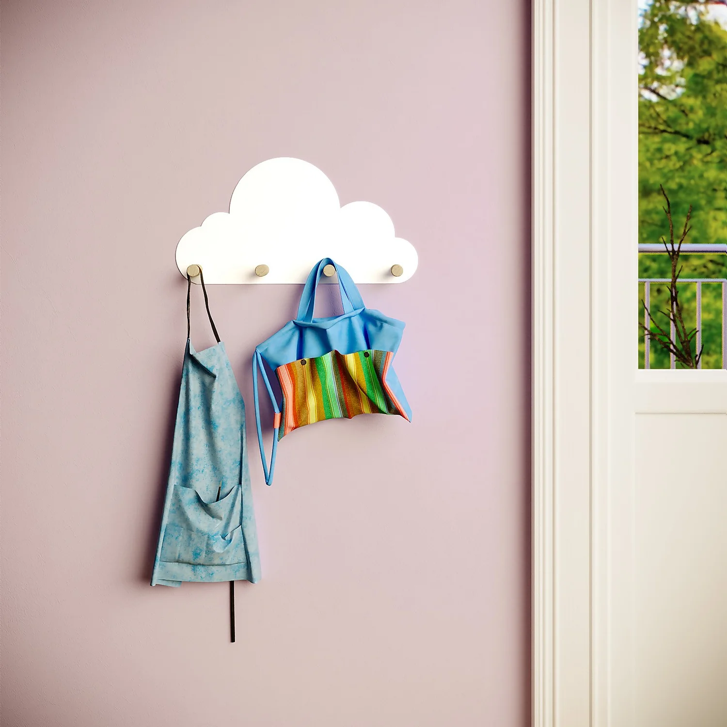 Kids Cloud Shelf With Hooks 2 Kids Cloud Shelf With Hooks - Image 2