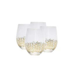 Large Gold Foil Tumbler - Set Of 4 5 Large Gold Foil Tumbler - Set Of 4 -Curver Shop 13302826 1474898464710654