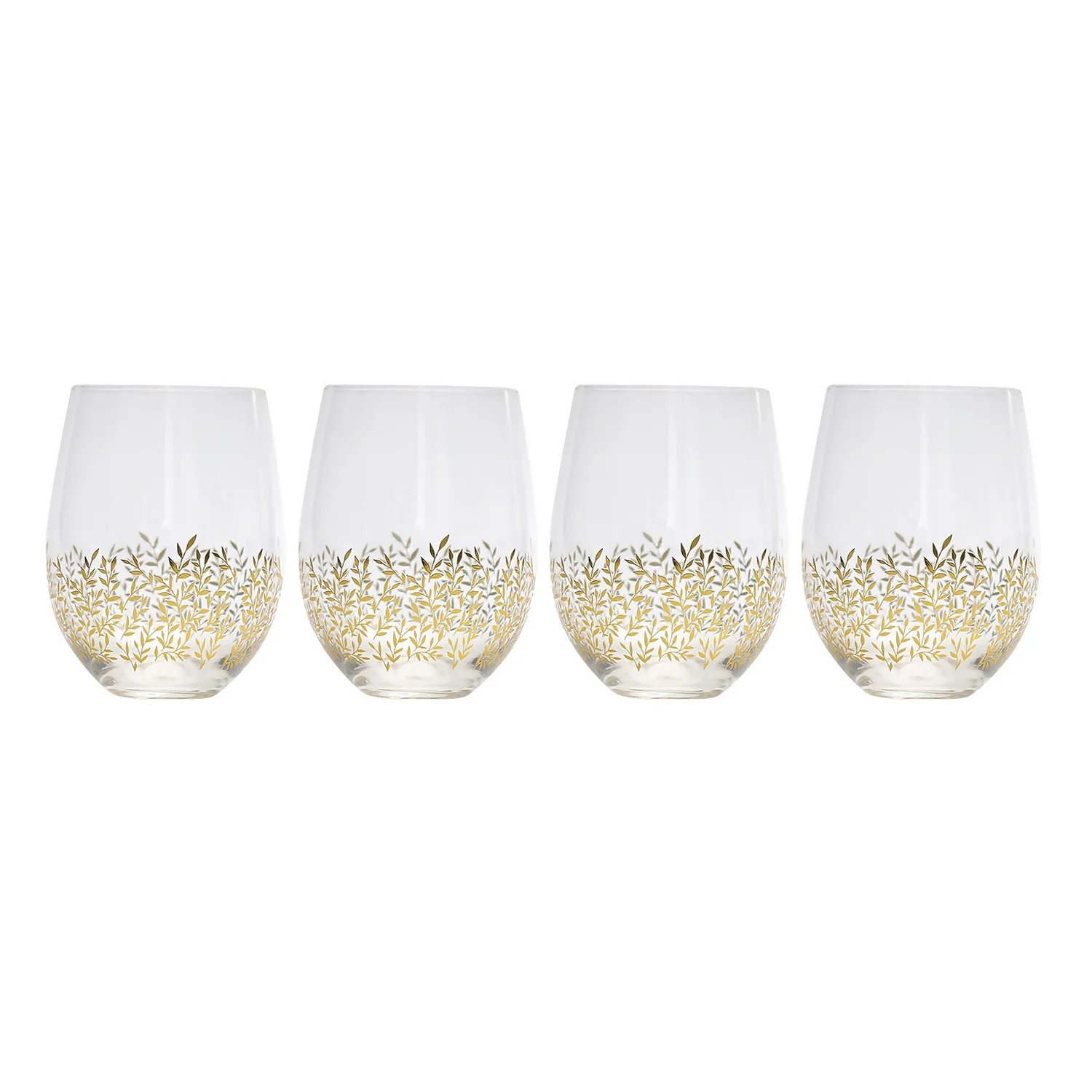 Large Gold Foil Tumbler - Set Of 4 1 Large Gold Foil Tumbler - Set Of 4