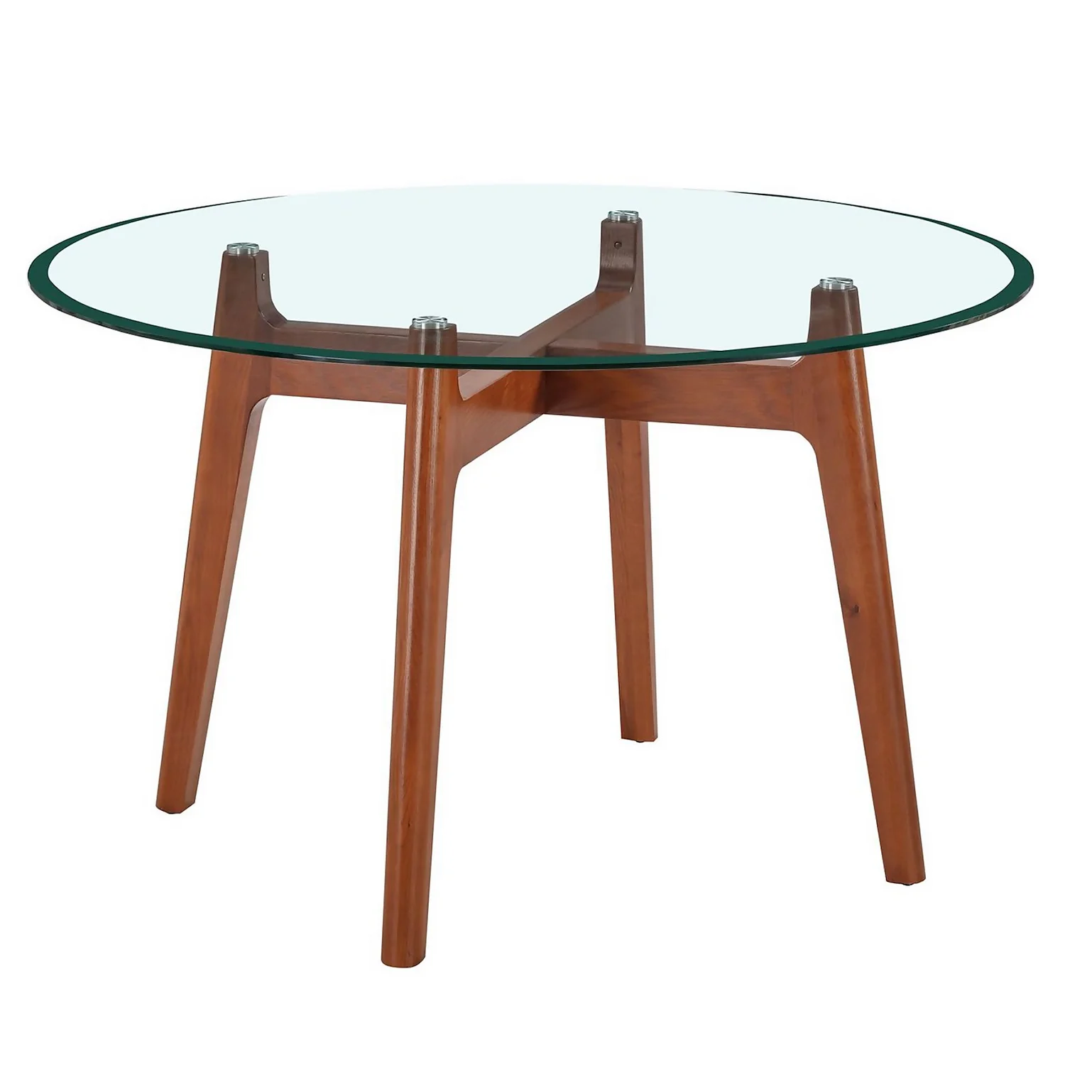 Baxter Glass & Oak Round Dining Table 1 Baxter Glass & Oak Round Dining Table