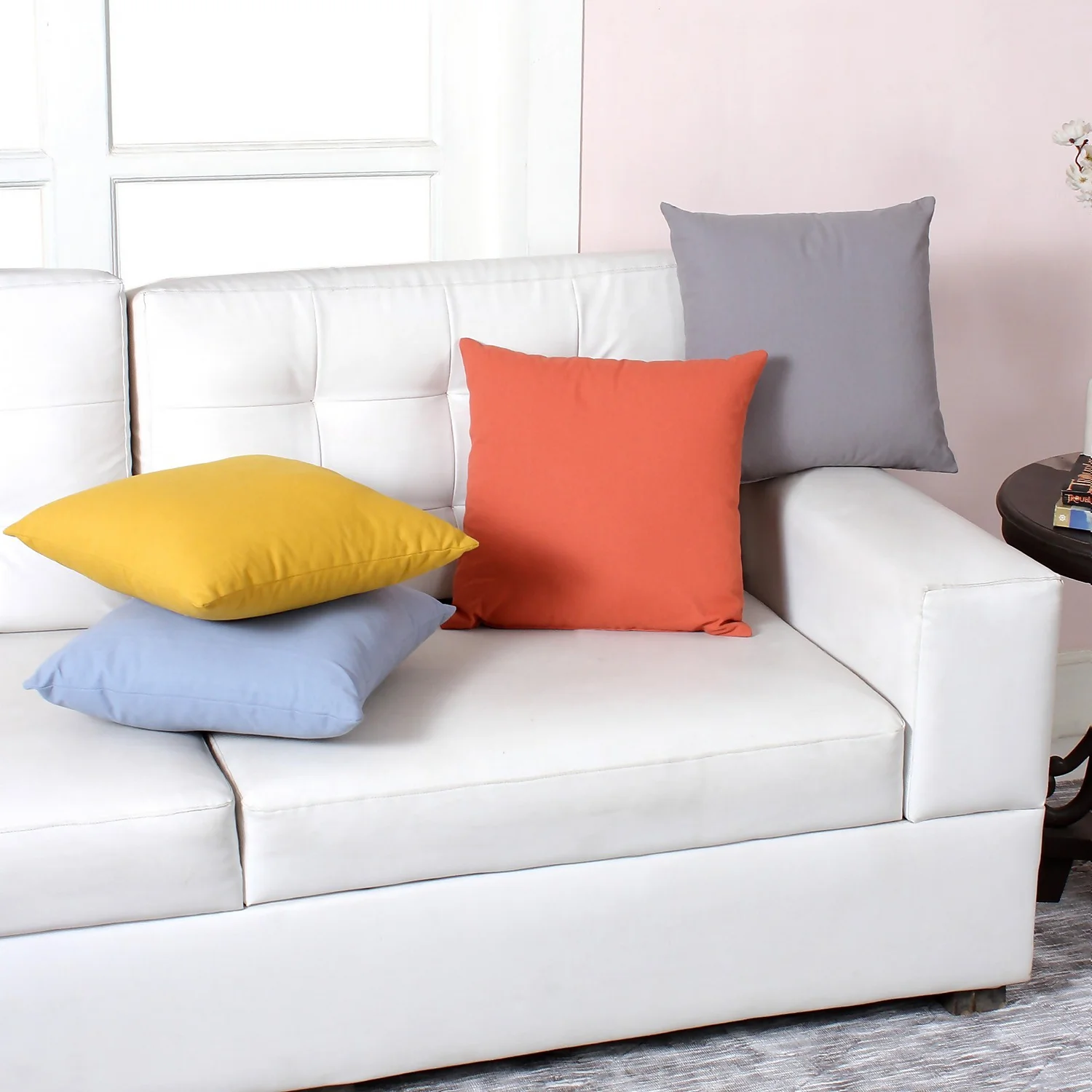 Recycled Cotton Cushion - Burnt Orange 2 Recycled Cotton Cushion - Burnt Orange - Image 2