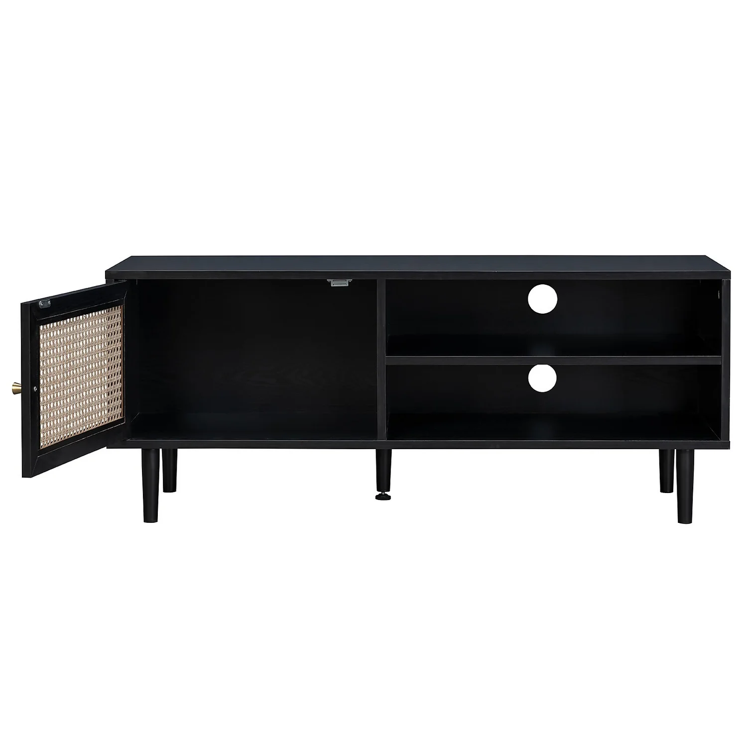 Kubu Rattan TV Stand - Black 3 Kubu Rattan TV Stand - Black - Image 3