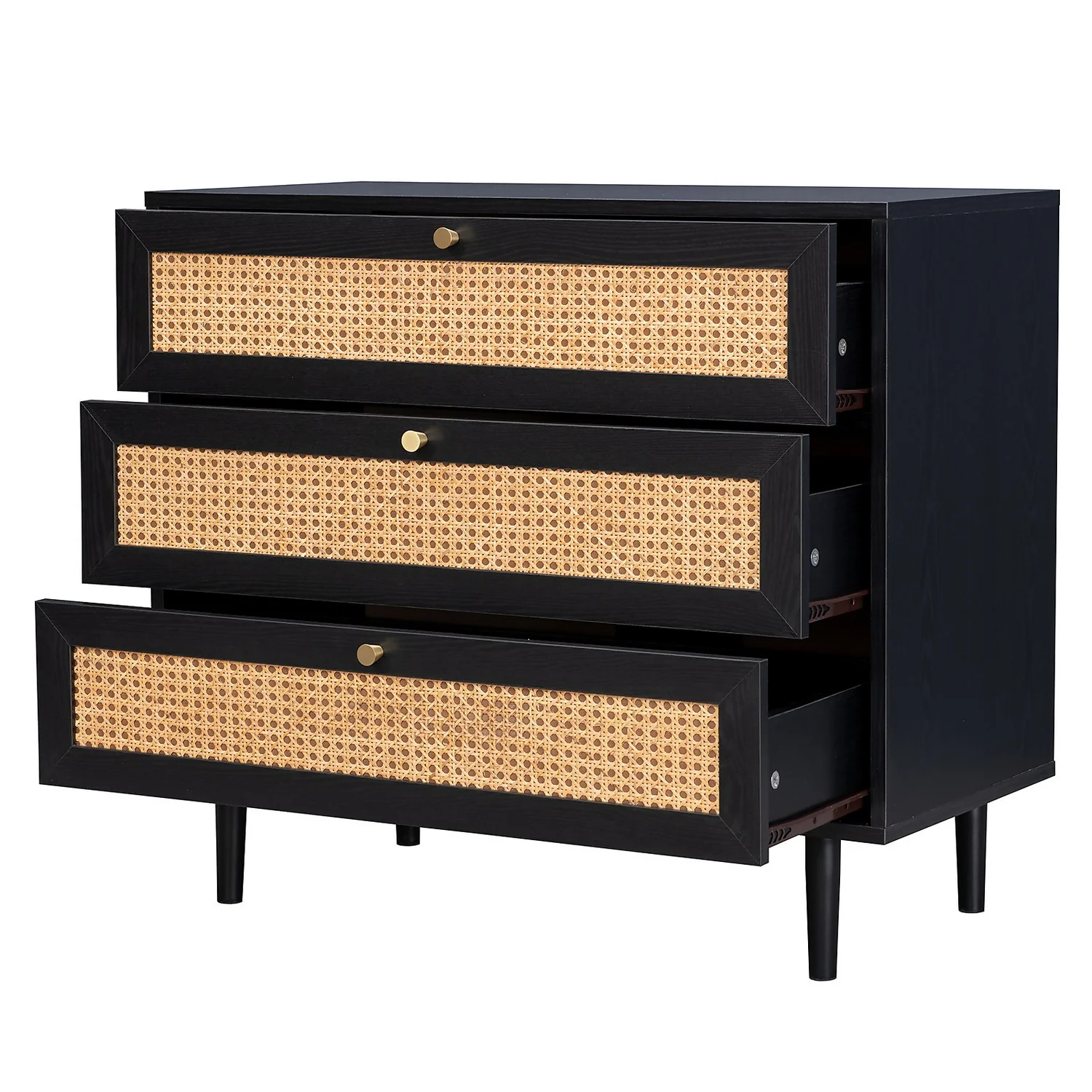 Kubu Rattan 3 Drawer Chest - Black 3 Kubu Rattan 3 Drawer Chest - Black - Image 3