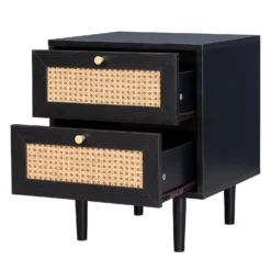 Kubu Rattan 2 Drawer Side Table - Black -Curver Shop 13633731 7614974471705873