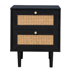 Kubu Rattan 2 Drawer Side Table - Black -Curver Shop 13633731 7764974471735024