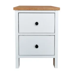 Ren 2 Drawer Bedside Table - White -Curver Shop 13633736 1724975192790820