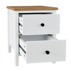 Ren 2 Drawer Bedside Table - White -Curver Shop 13633736 3734975192738809