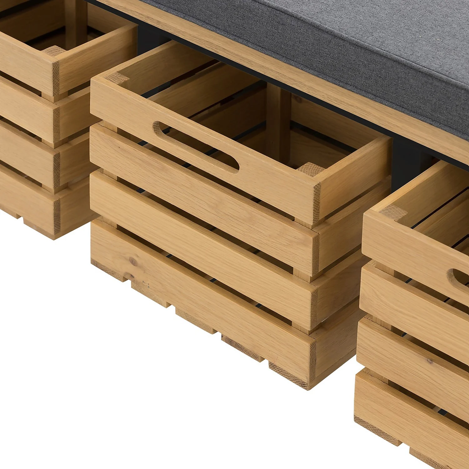 Ashstead Storage Bench - Oak & Charcoal 10 Ashstead Storage Bench - Oak & Charcoal - Image 10