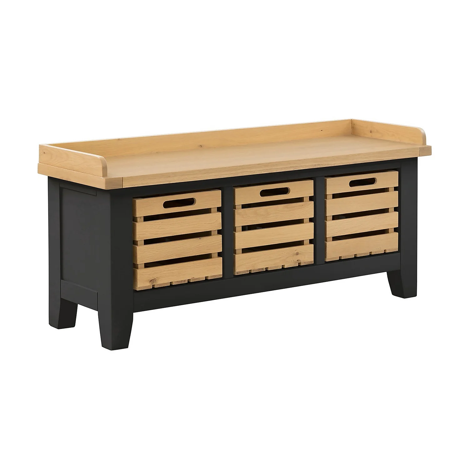 Ashstead Storage Bench - Oak & Charcoal 6 Ashstead Storage Bench - Oak & Charcoal - Image 6