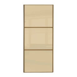 Linear Sliding Wardrobe Door 3 Panel Cream Glass With Windsor Oak Frame (W)762mm