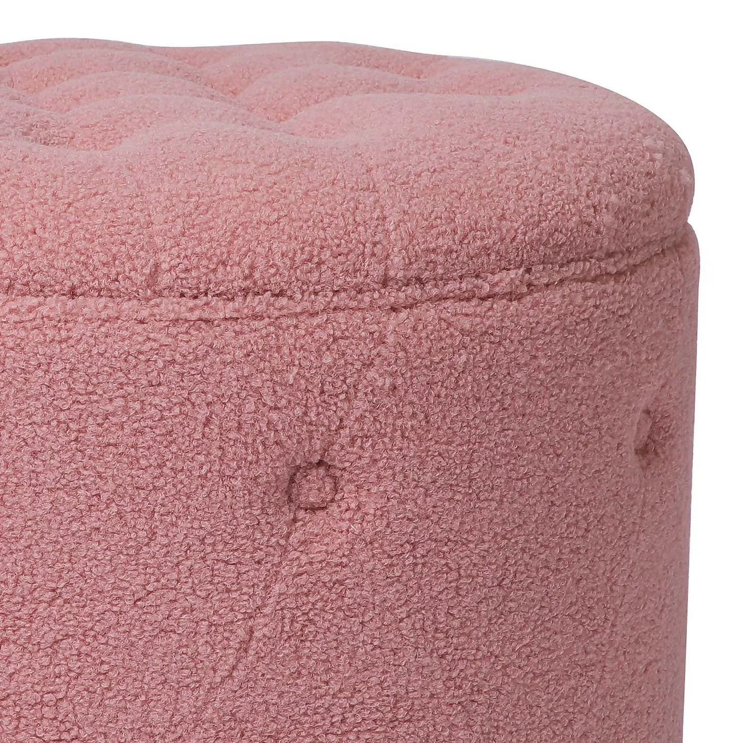 Betty Boucle Button Ottoman - Rose 5 Betty Boucle Button Ottoman - Rose - Image 5