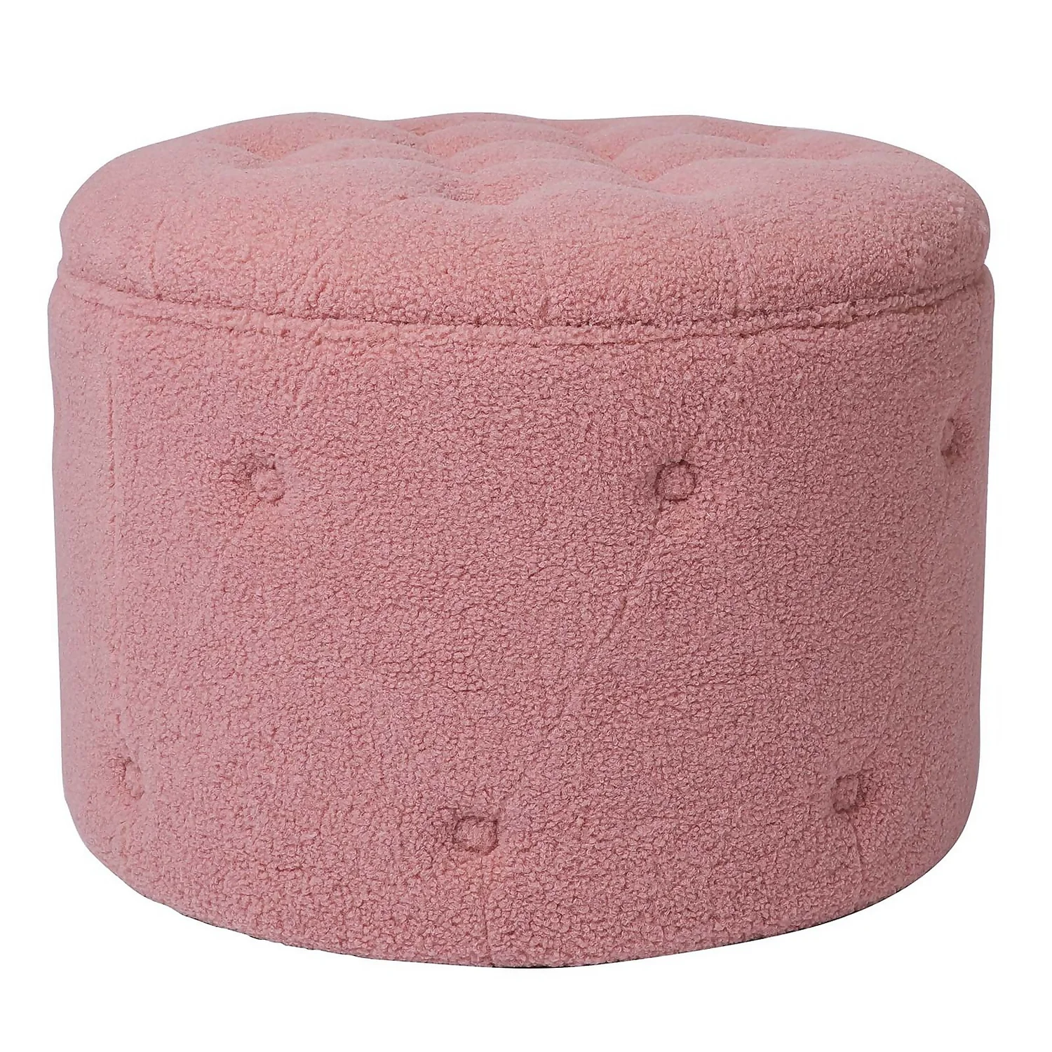 Betty Boucle Button Ottoman - Rose 1 Betty Boucle Button Ottoman - Rose