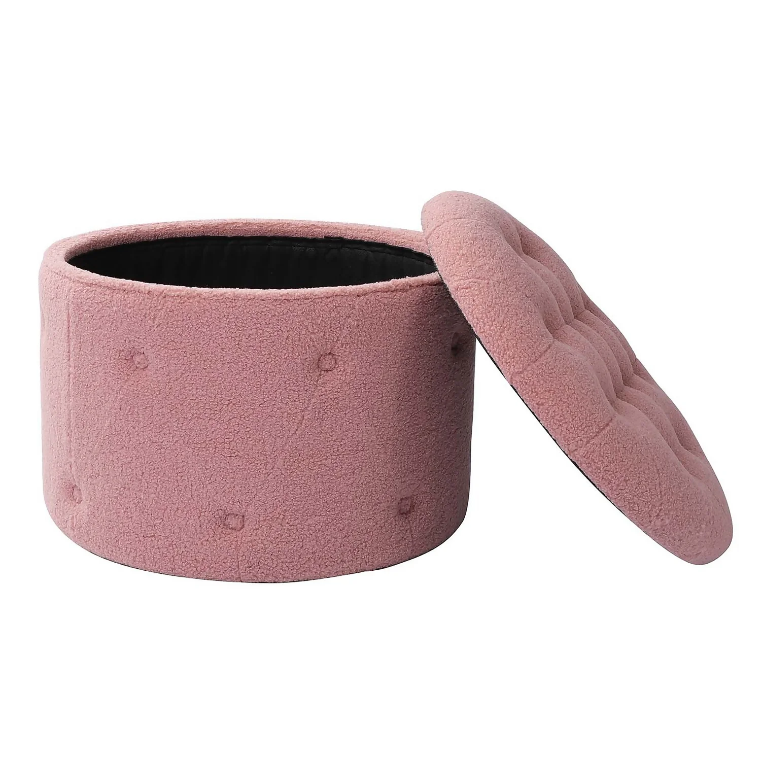 Betty Boucle Button Ottoman - Rose 3 Betty Boucle Button Ottoman - Rose - Image 3