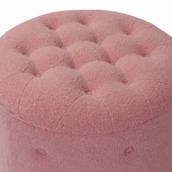 Betty Boucle Button Ottoman - Rose 12 Betty Boucle Button Ottoman - Rose -Curver Shop 13667713 7144964295740874