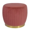 Gill Pleated Velvet Ottoman - Rose