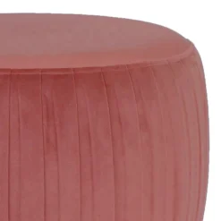 Gill Pleated Velvet Ottoman - Rose -Curver Shop 13667714 1714964295625230