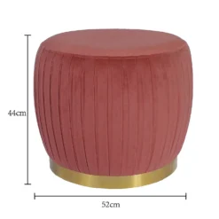 Gill Pleated Velvet Ottoman - Rose -Curver Shop 13667714 2044964295661242