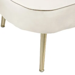 Gigi Velvet Chaise Longue - Cream -Curver Shop 13698291 1384975247775096