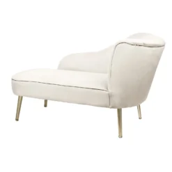 Gigi Velvet Chaise Longue - Cream -Curver Shop 13698291 7794975247631288