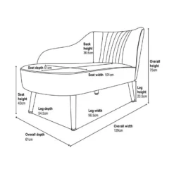 Gigi Velvet Chaise Longue - Tangerine -Curver Shop 13698292 4005020272601182