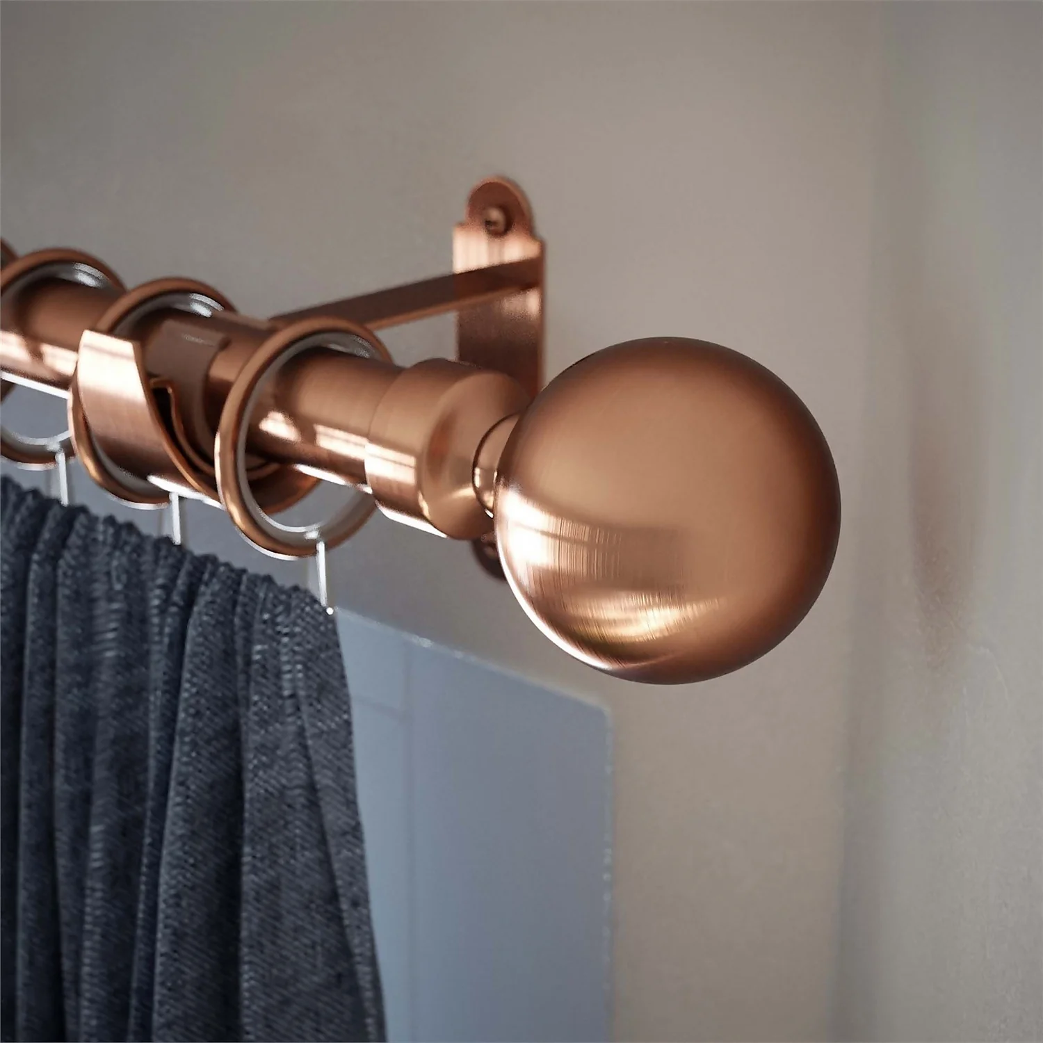 Rothley Baroque 25mm Solid Orb Curtain Pole Finials (Pair) - Antique Copper 2 Rothley Baroque 25mm Solid Orb Curtain Pole Finials (Pair) - Antique Copper - Image 2
