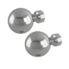 Rothley Baroque 25mm Solid Orb Curtain Pole Finials (Pair) - Polished Silver