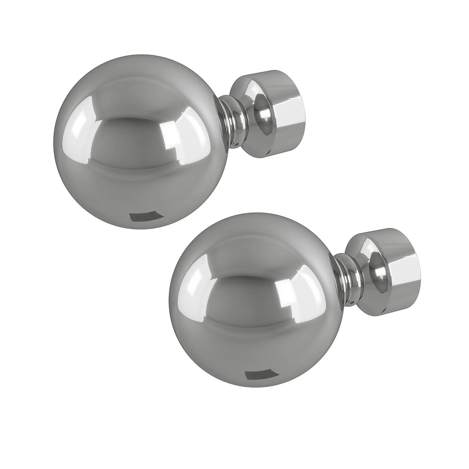 Rothley Baroque 25mm Solid Orb Curtain Pole Finials (Pair) - Polished Silver 1 Rothley Baroque 25mm Solid Orb Curtain Pole Finials (Pair) - Polished Silver