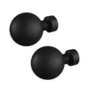 Rothley Baroque 25mm Solid Orb Curtain Pole Finials (Pair) - Matt Black