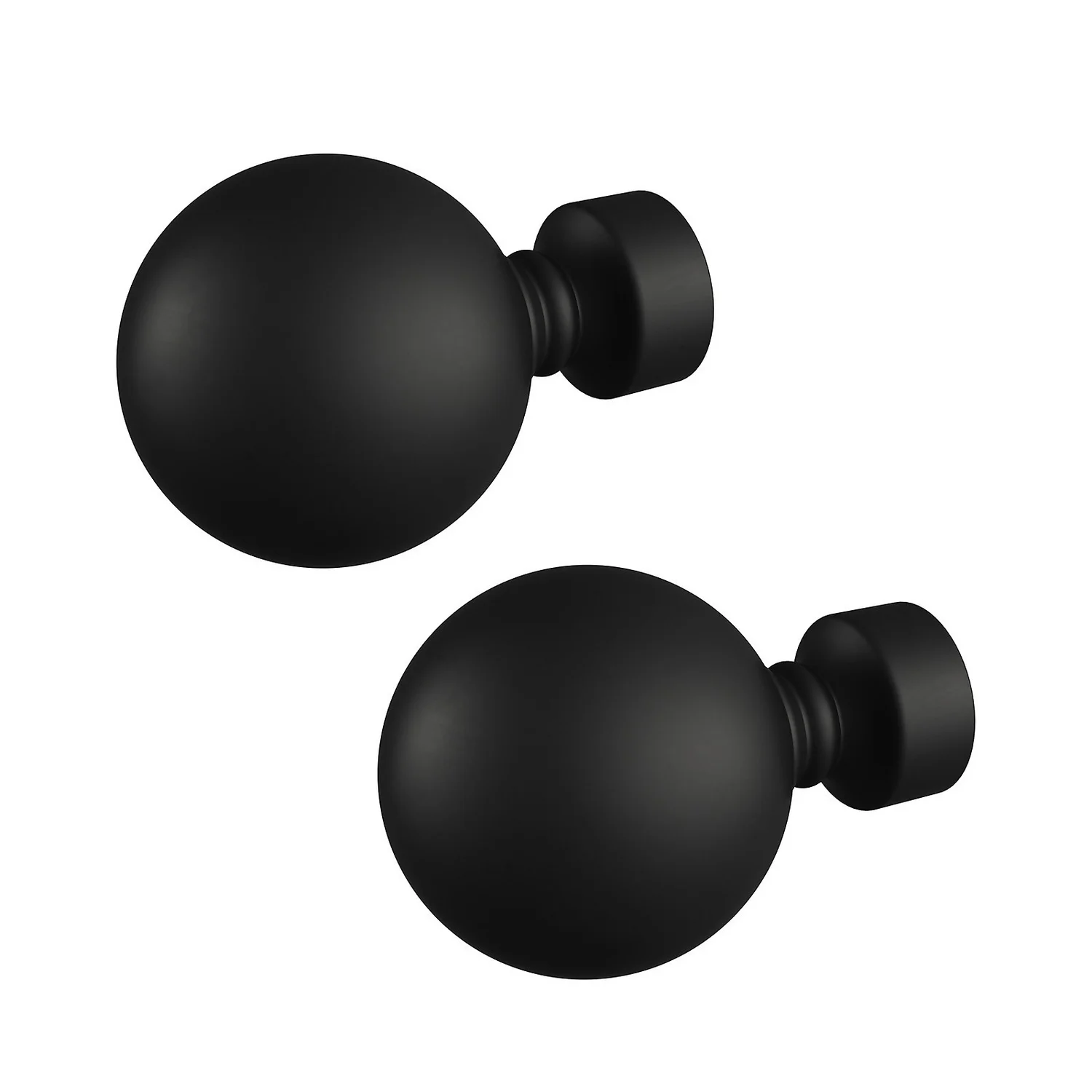 Rothley Baroque 25mm Solid Orb Curtain Pole Finials (Pair) - Matt Black 1 Rothley Baroque 25mm Solid Orb Curtain Pole Finials (Pair) - Matt Black
