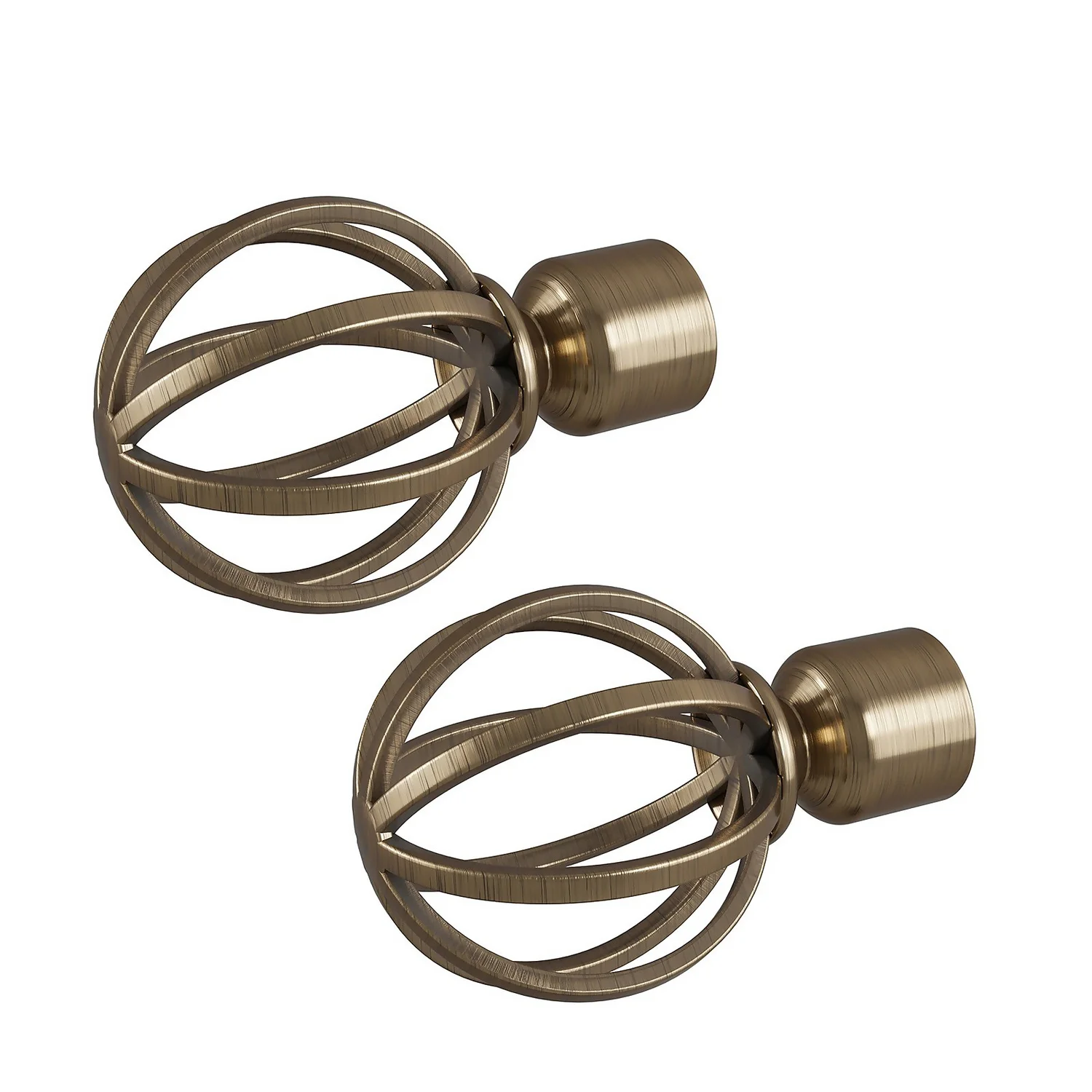 Rothley Baroque 25mm Cage Orb Curtain Pole Finials (Pair) - Antique Brass 1 Rothley Baroque 25mm Cage Orb Curtain Pole Finials (Pair) - Antique Brass