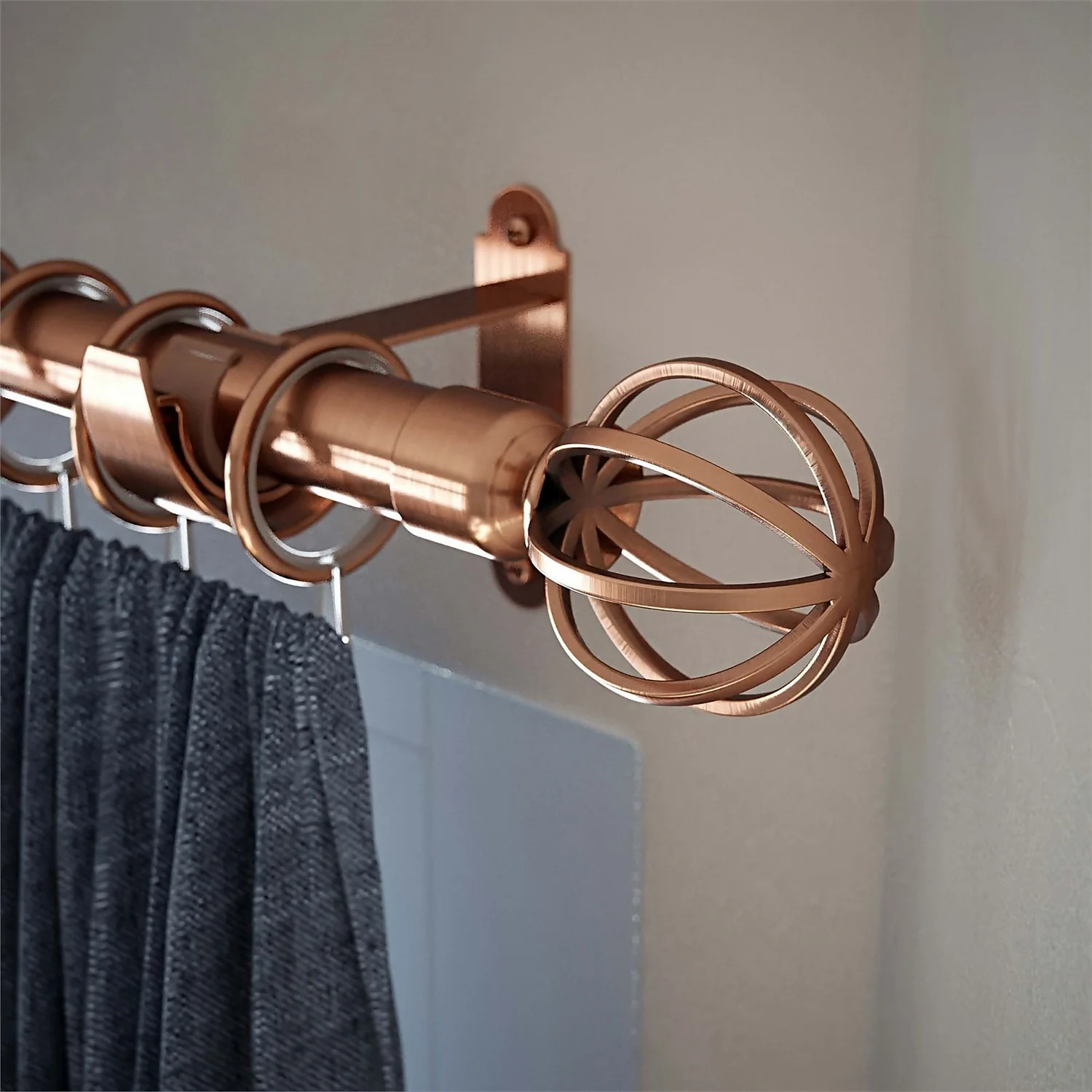 Rothley Baroque 25mm Cage Orb Curtain Pole Finials (Pair) - Antique Copper 2 Rothley Baroque 25mm Cage Orb Curtain Pole Finials (Pair) - Antique Copper - Image 2