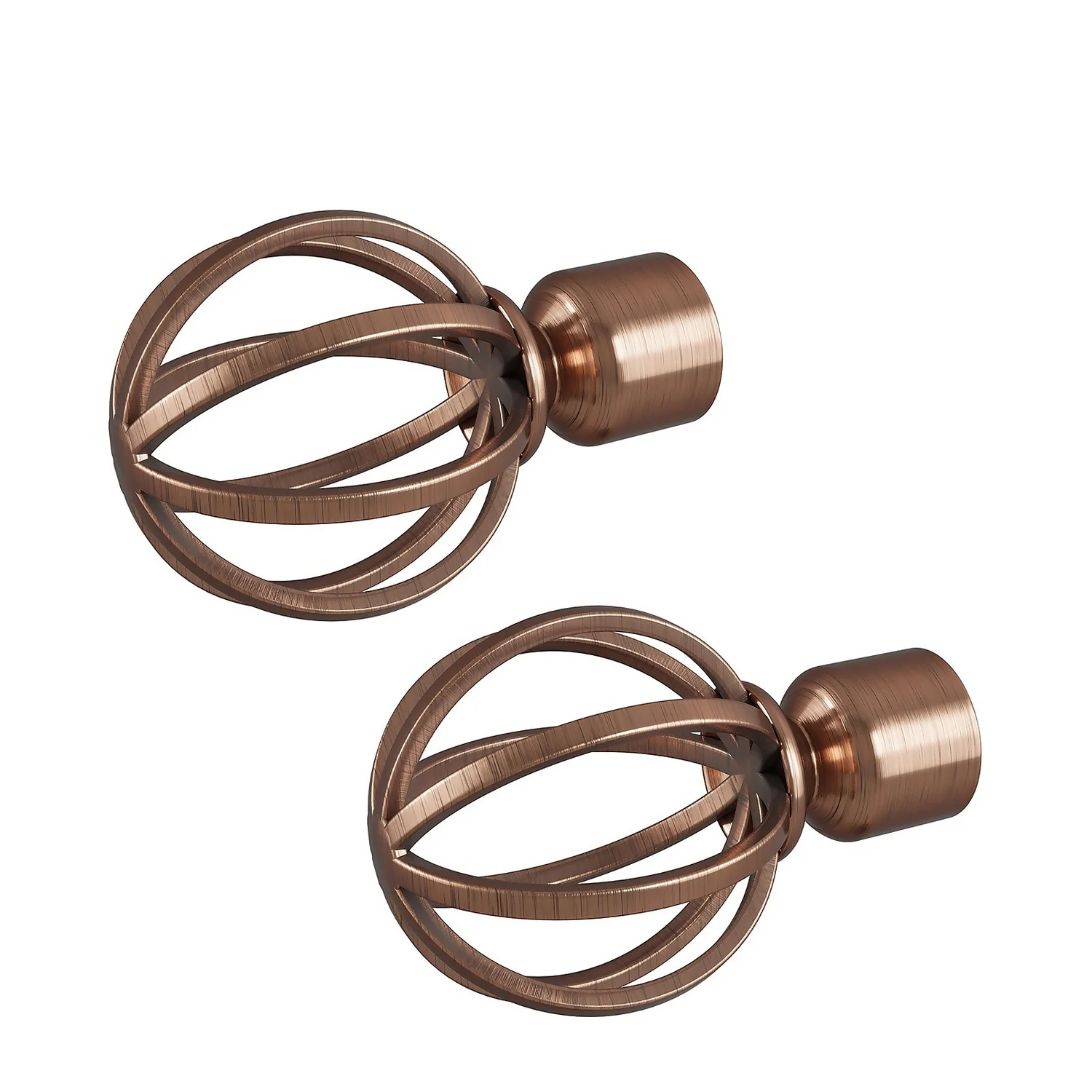 Rothley Baroque 25mm Cage Orb Curtain Pole Finials (Pair) - Antique Copper 1 Rothley Baroque 25mm Cage Orb Curtain Pole Finials (Pair) - Antique Copper