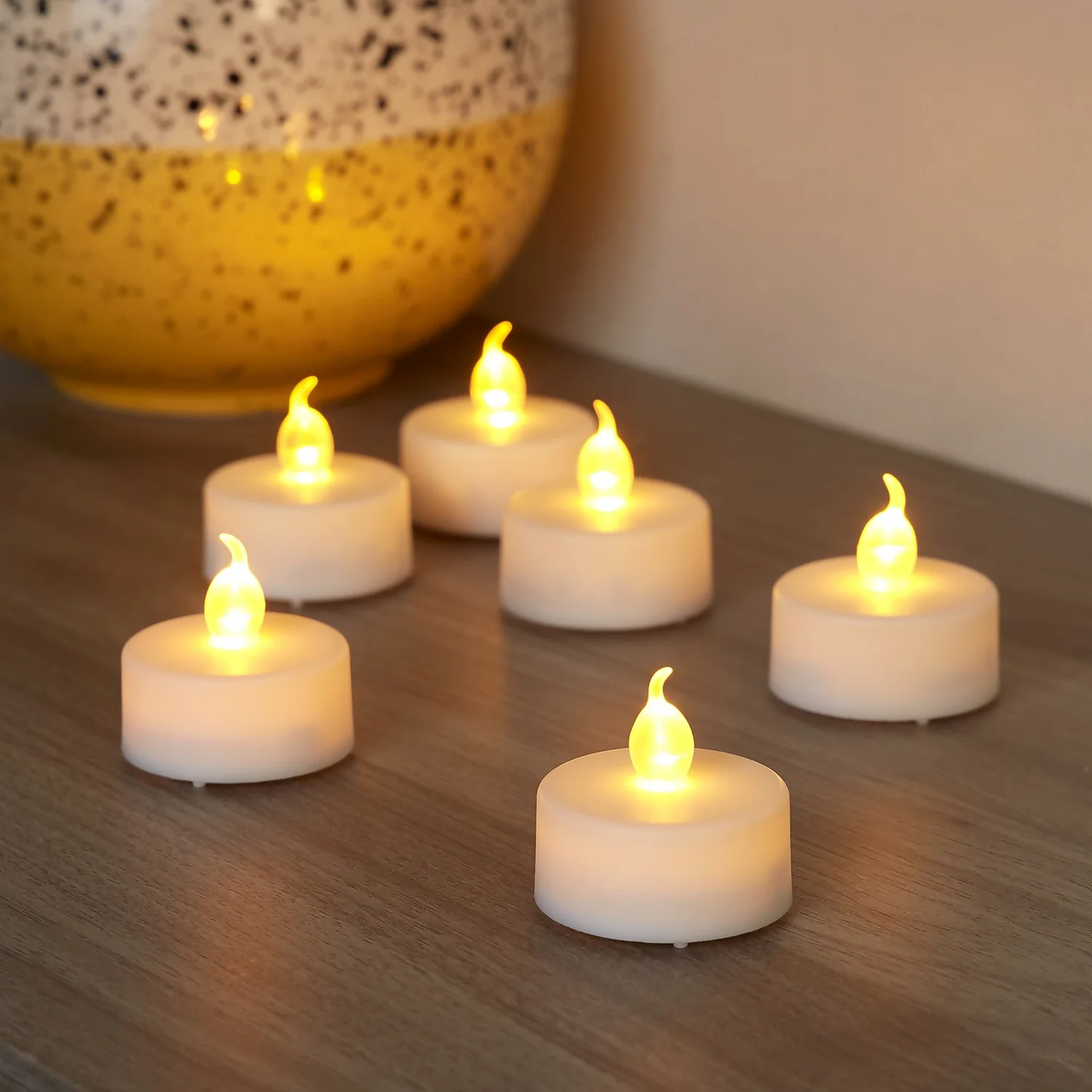 Pack Of 6 LED Tealight Candles - White 2 Pack Of 6 LED Tealight Candles - White - Image 2