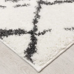 Deluxe Berber Shaggy Runner - White & Black - 180x67cm -Curver Shop 13888027 1124988131185459